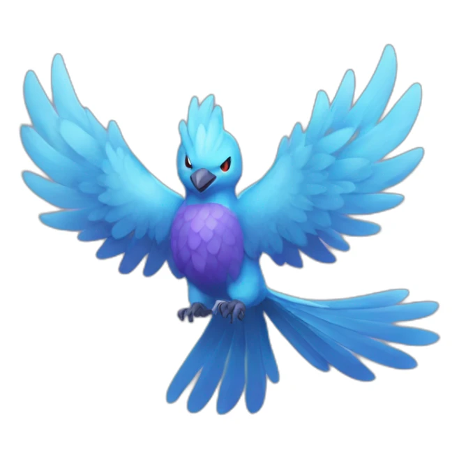 Blue Purple Shiny Galarian-Articuno Fire Head Big Eyeys sticker