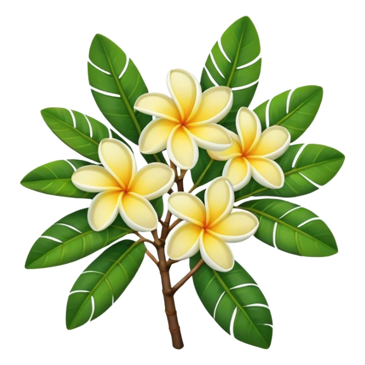 plumeria branch with leaves sticker