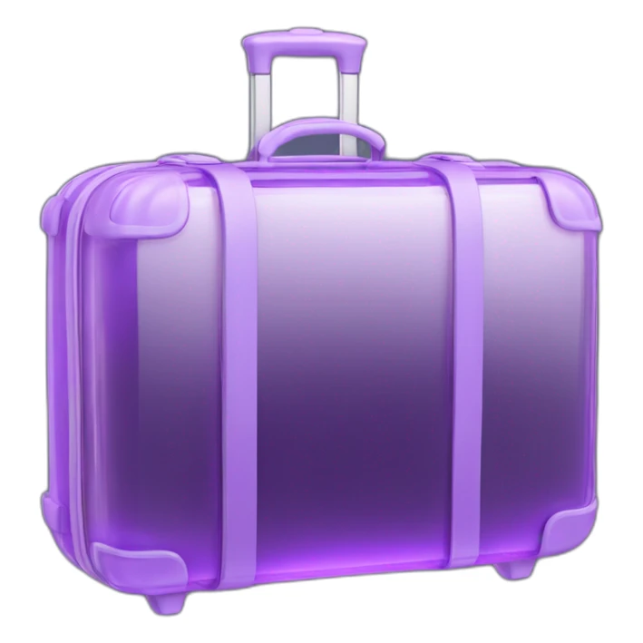 3d luggage glass low opacity purple transparent see-through sticker