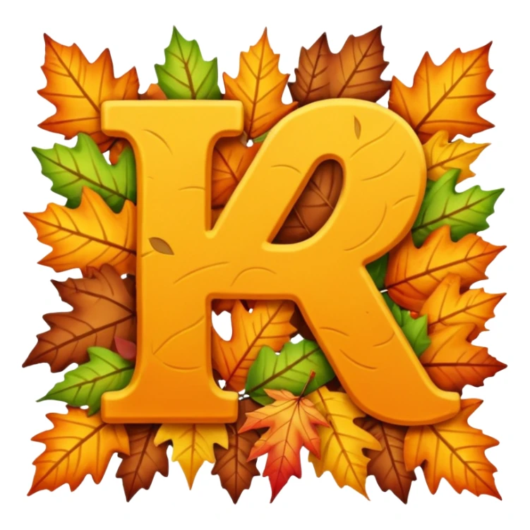 the letter in the leaves sticker