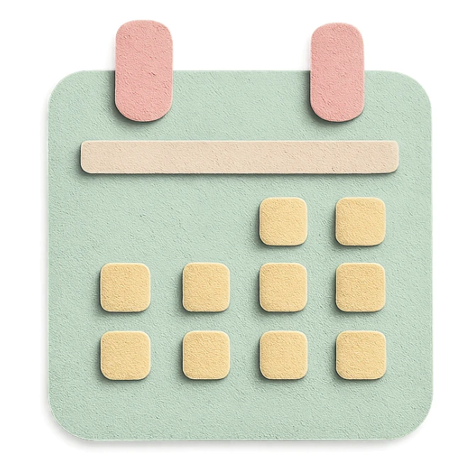 soft pastel cozy calendar box for bullet journal with a pastel green background sticker