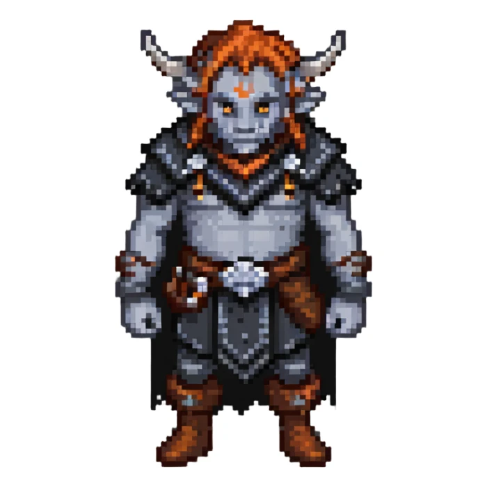 firbolg with grey skin sticker