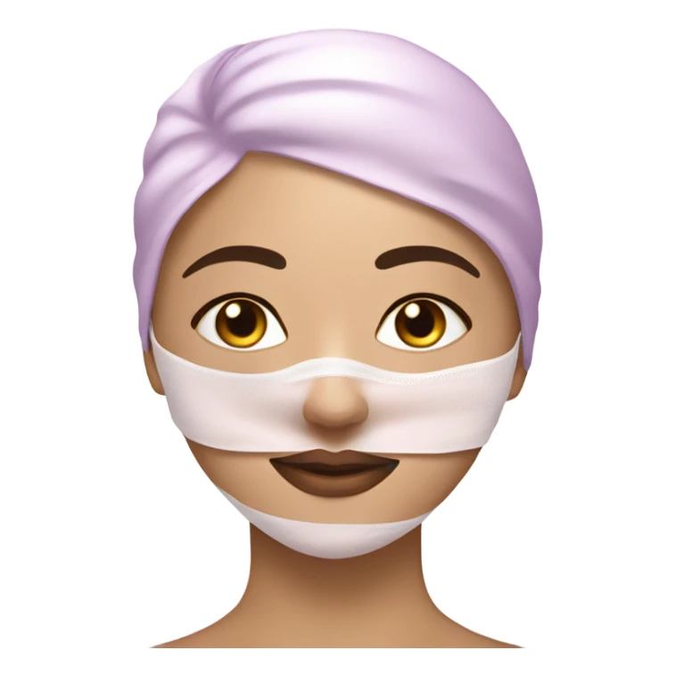 Lady with light pueple face mask spa beauty full face relaxing sticker