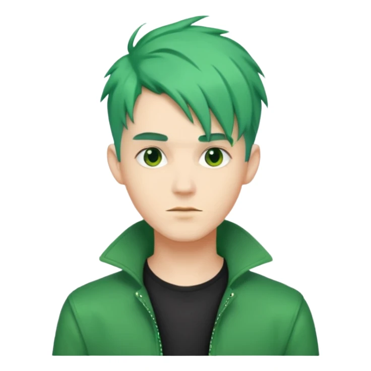 A stylish man with green hair sticker