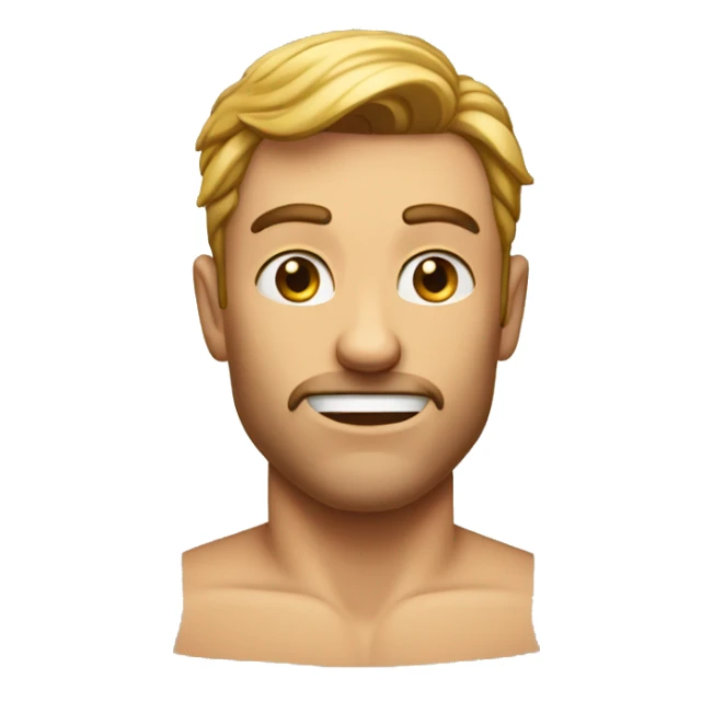 strong muscilar male face running a finger along his jawline sticker