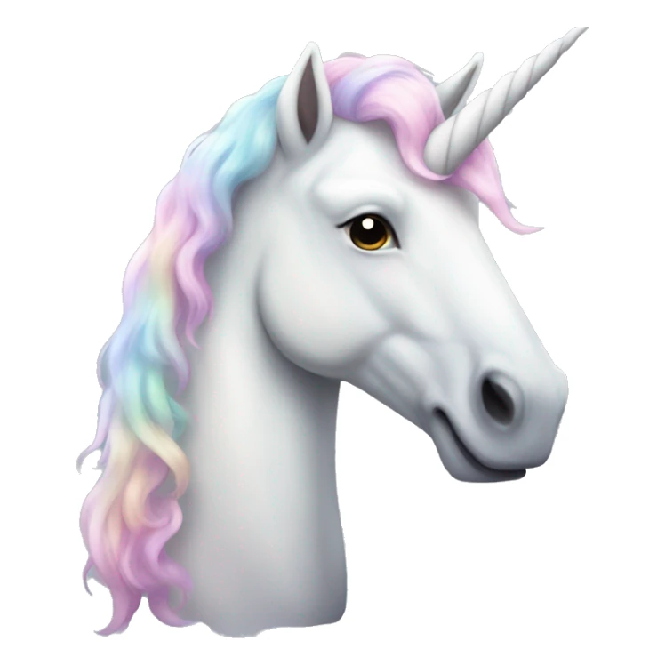 Fullbody White unicorn with pastel color mane  sticker