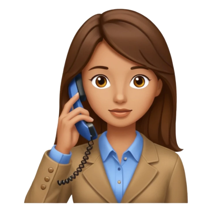 ￼ Brunette Haired Girl on the phone  sticker