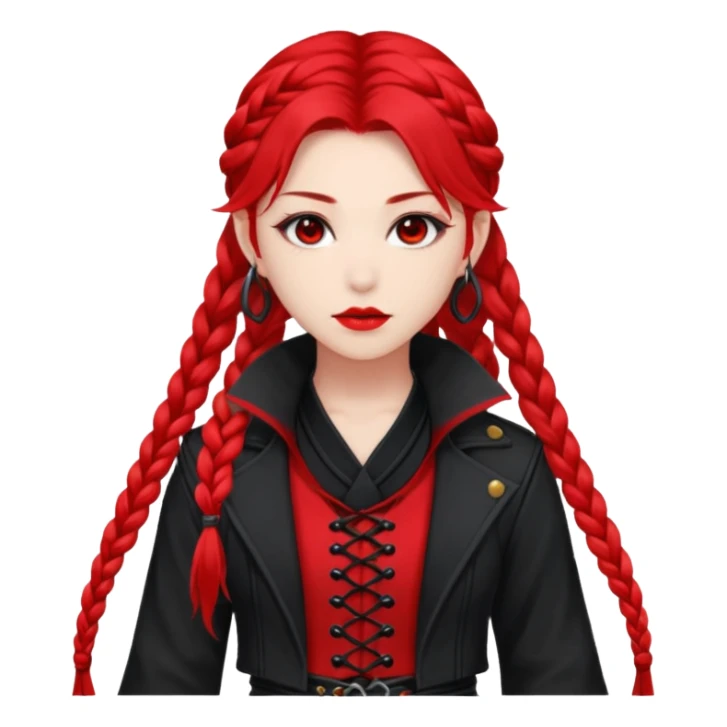 kpop demon hunters rumi purlel hair long braid sticker
