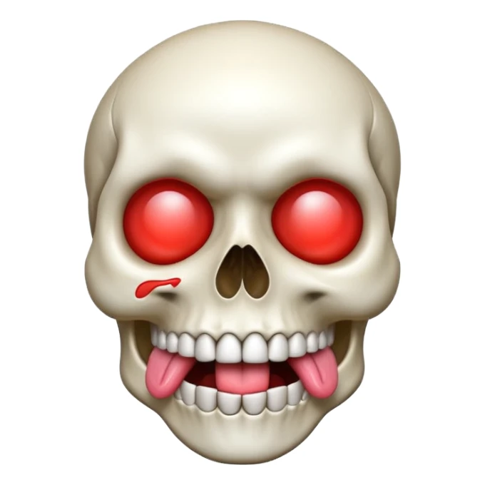 Money White Skull Emoji and Tongue Face sticker