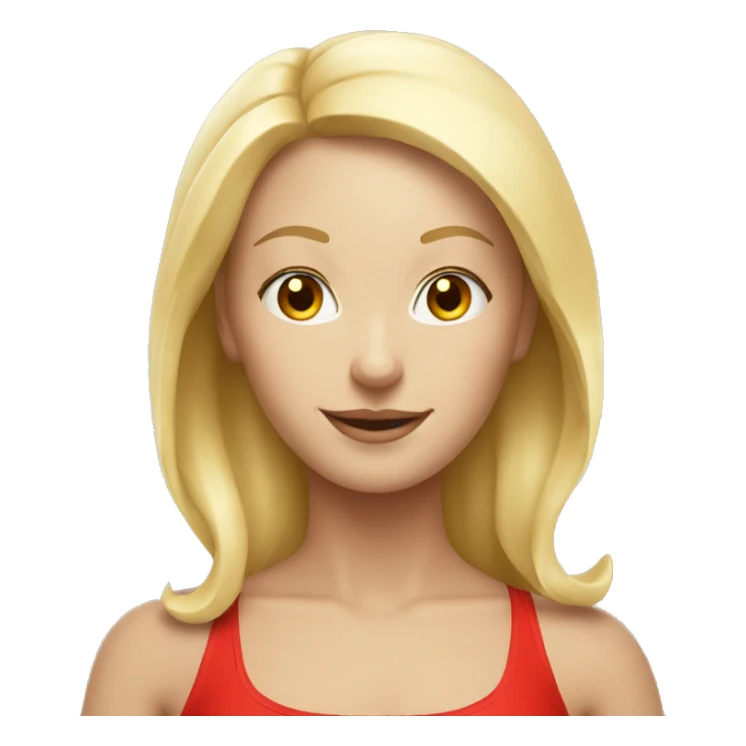  yoga blonde light girl in red yoga sticker