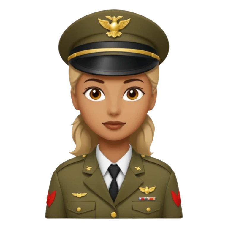 women Soldier without wearing cap sticker
