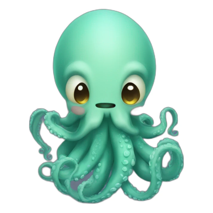 Cute kraken cute face praying with all his faith sticker