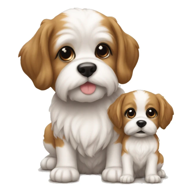 Crie uma bebezinha com uma cachorra da raça shitzu de laço pelos claro  sticker