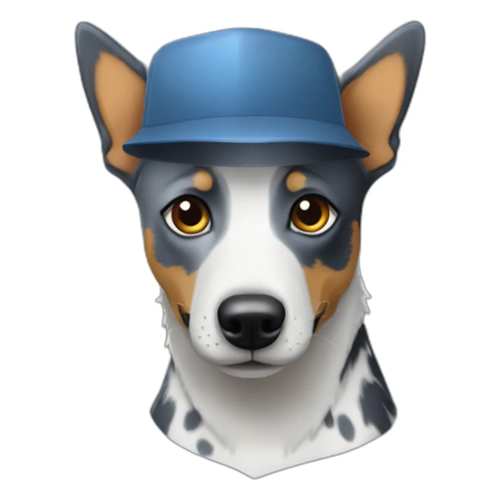 Blue heeler catle dog whif cap sticker