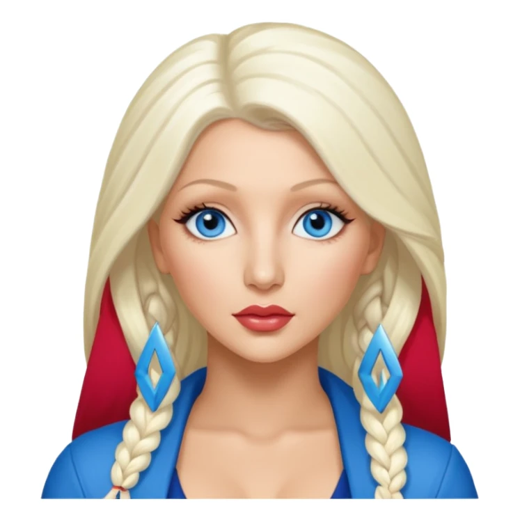 Christina Aguilera with blue eyes, long  platinum blonde hair sticker