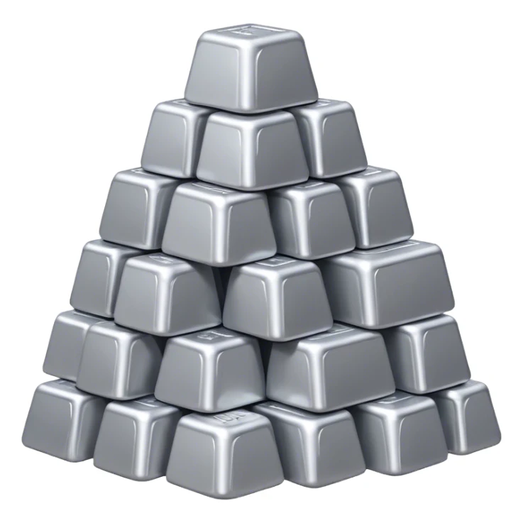 a mountain of aluminum ingots sticker