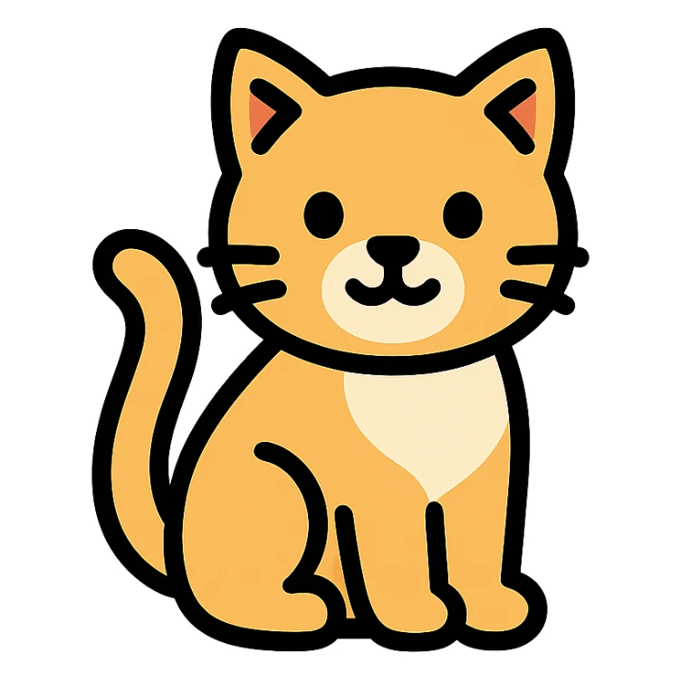 color outline icon of a cat sticker