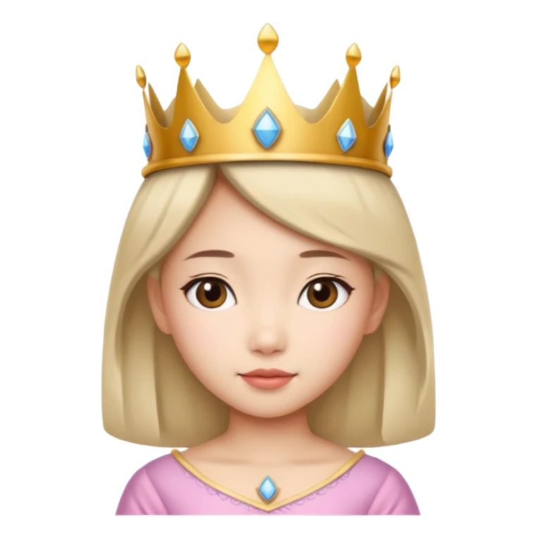 Asian girl wearing a princess crown on her head  sticker