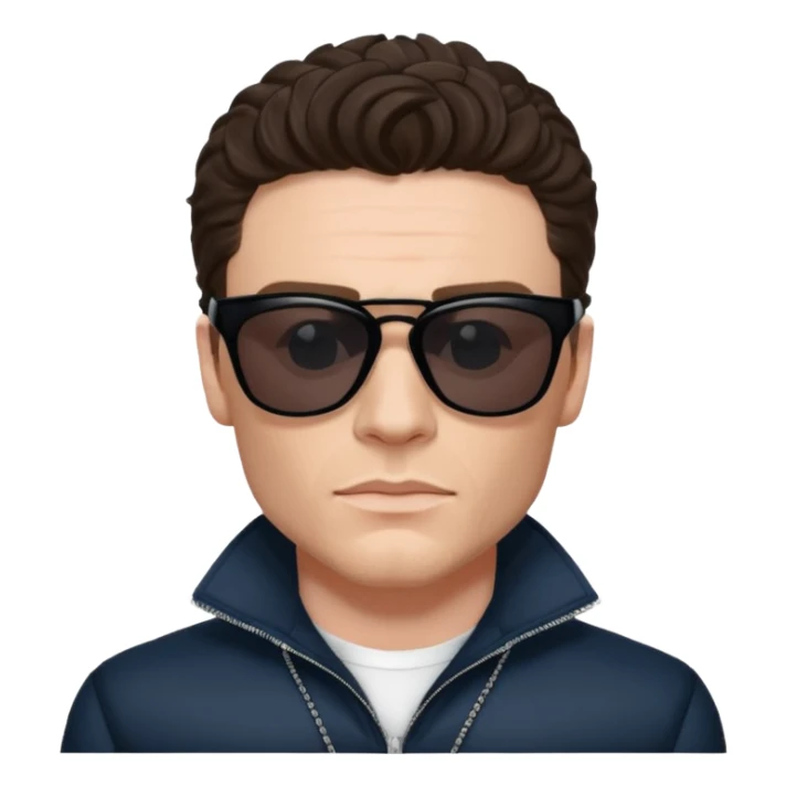 Richard Madden as his character in the Bodyguard TV series, with sunglasses on and an earpiece. sticker