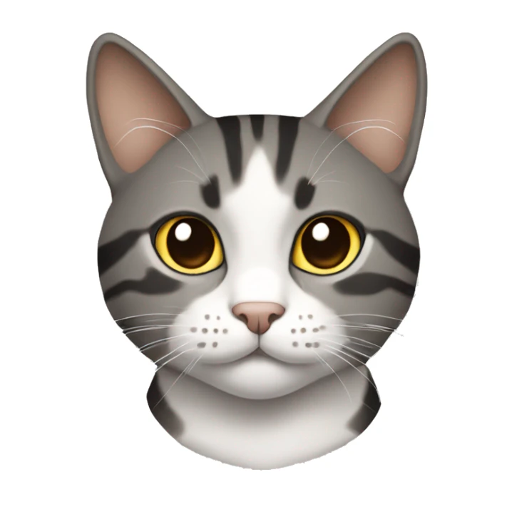 European cat grey brown white black iOS 18 style  sticker