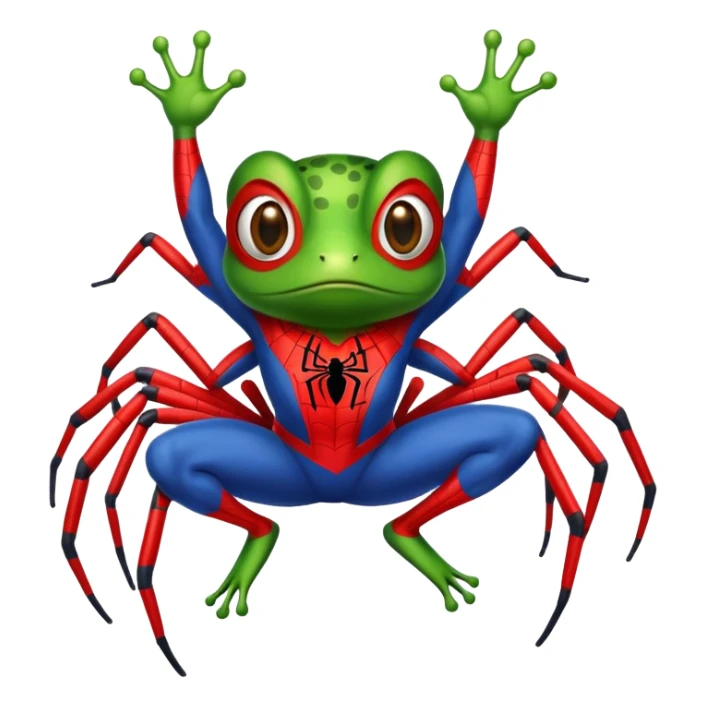 A frog in a spider-man costume *Old Emoji* sticker