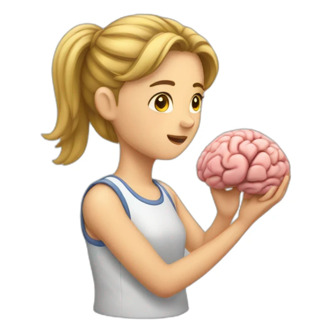 Girl who touch his brain sticker
