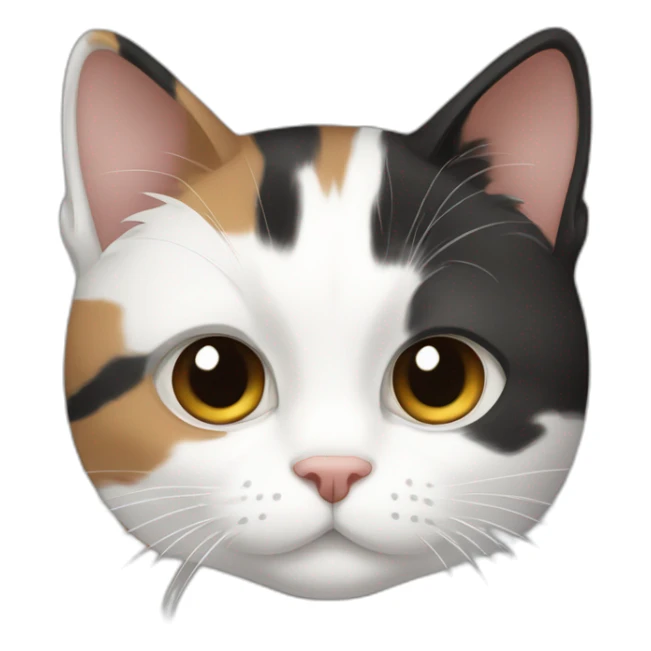 black white brown calico cat and gray striped cat sticker