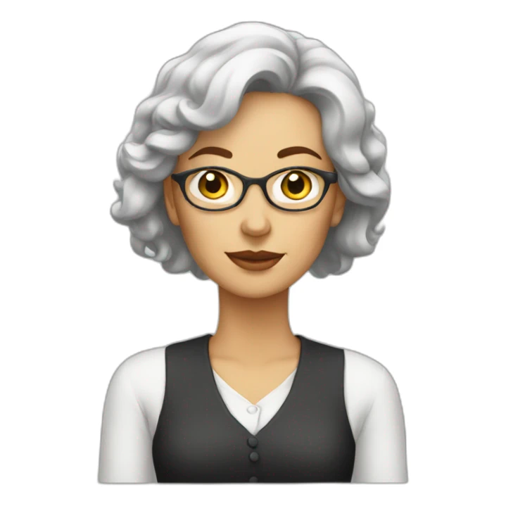 White woman writer sticker