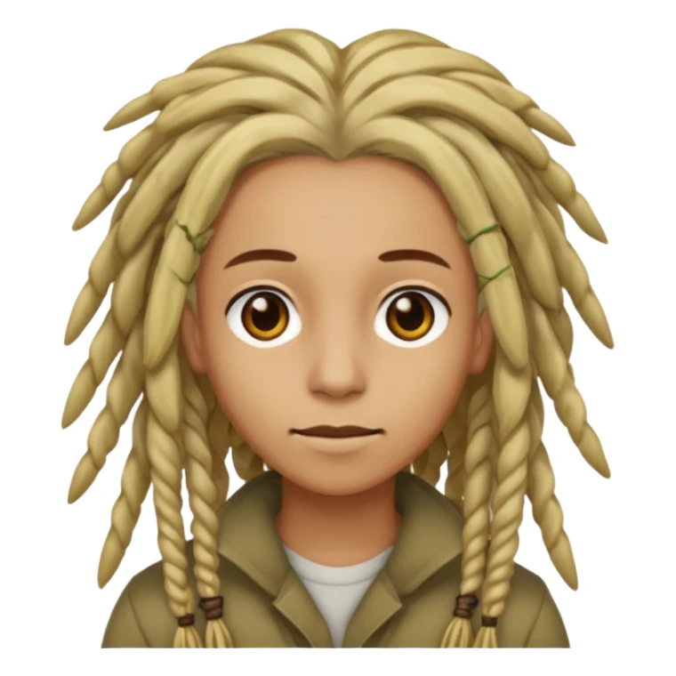 olive tone skin person with brownish platnium blonde dreadlocks sticker