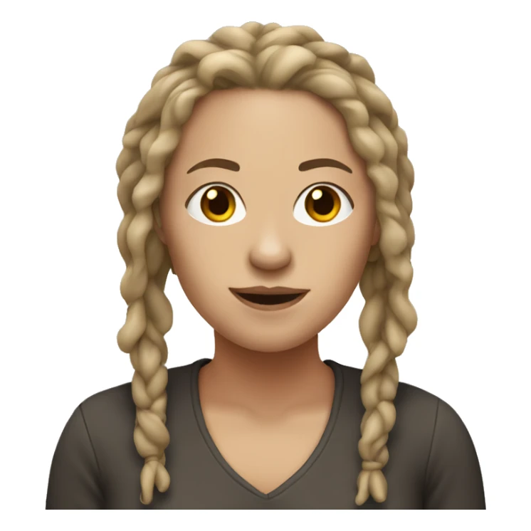 white woman with Dreadlocks, brown hair sticker