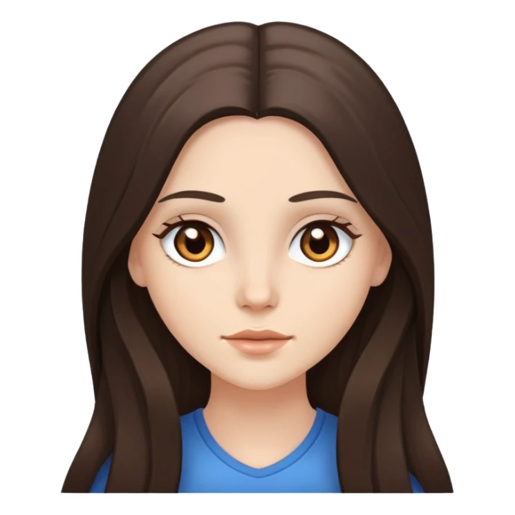 White brunette with brown eyes and long hair  sticker