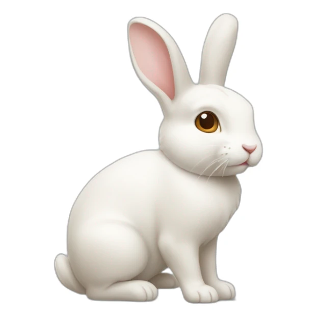 Lapin blanc avec des petites taches marron sticker