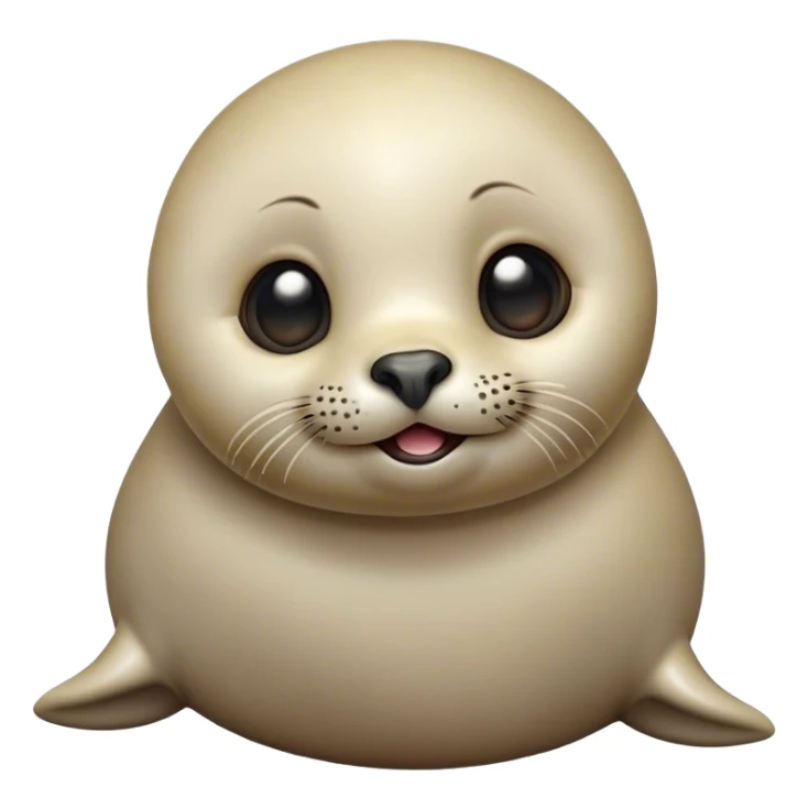 Cinematic Comical Baby Seal Portrait Emoji, Head tilted dramatically with an exaggeratedly surprised expression, featuring a round, plump body with wide, comically expressive eyes and a quirky, puckered face, Simplified yet hilariously expressive features, highly detailed, glowing with a slightly sassy polar glow, high shine, dramatic yet playful, stylized with an air of cheeky arctic mischief, soft glowing outline, capturing the essence of a meme-worthy baby seal that looks ready to give a playful side-eye into viral fame! sticker