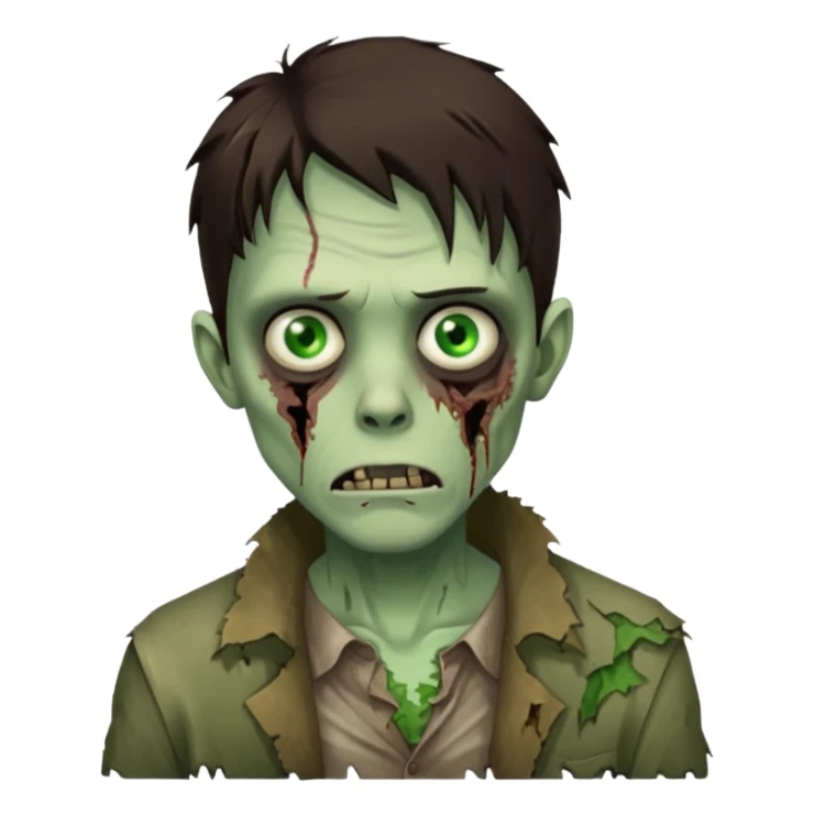 pretty brunette zombie man sticker