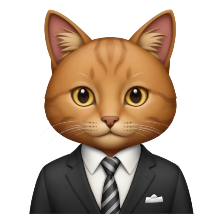 Neko with suit and tie brown cat sticker