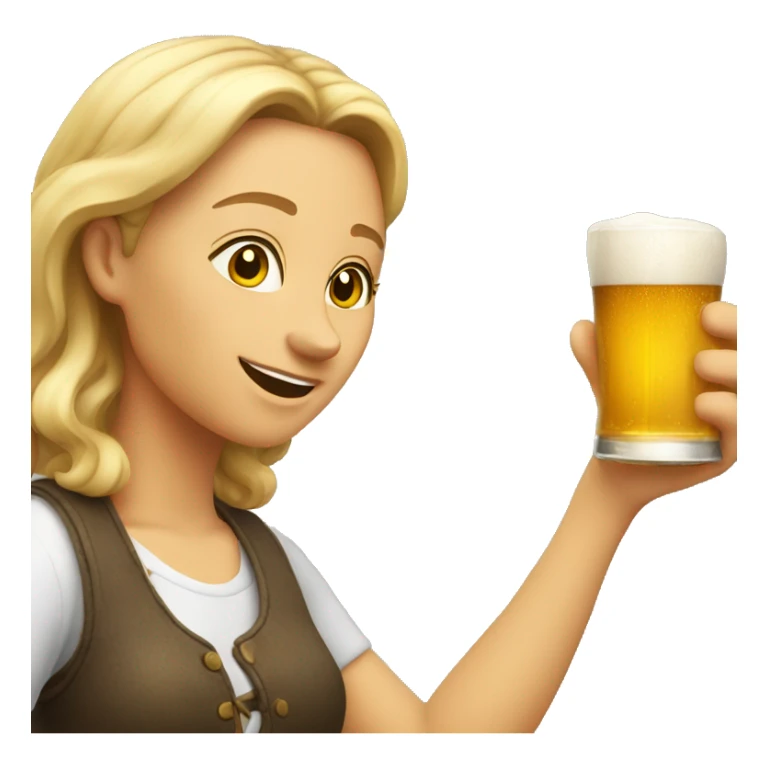 Lady pouring a glass of beer sticker