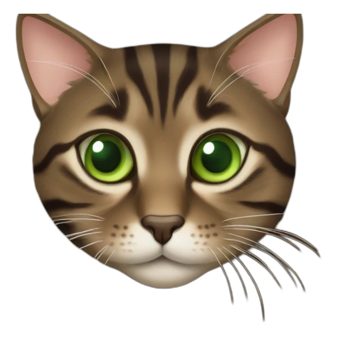 Dark Brown europen tabby cat, Green eyes sticker