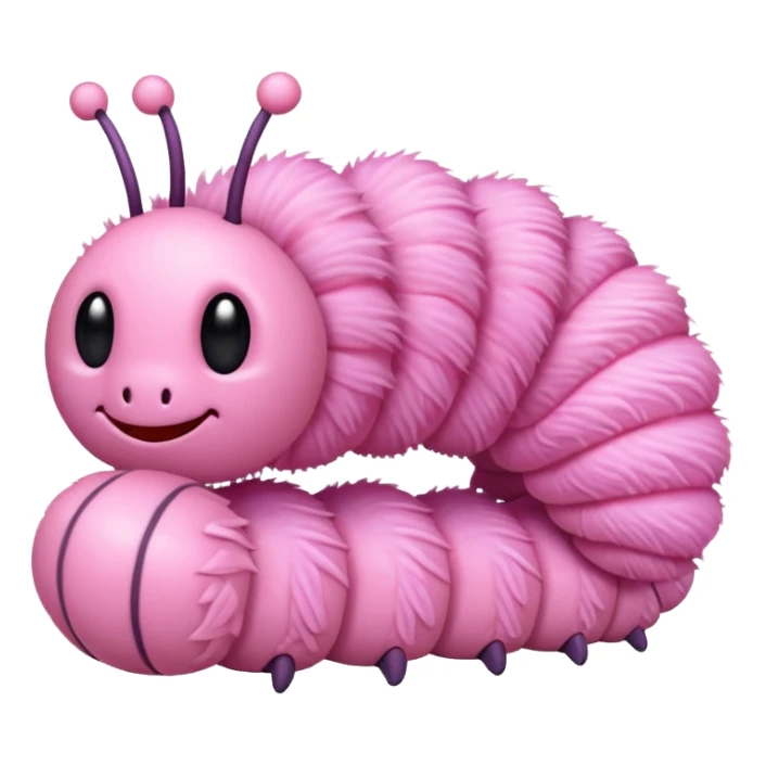 Pastel pink caterpillar sticker