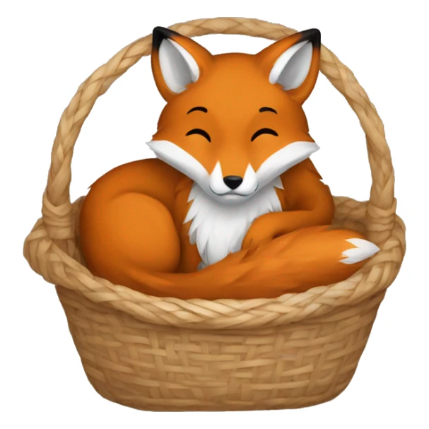 Fox curled up in a basket dark academia sticker