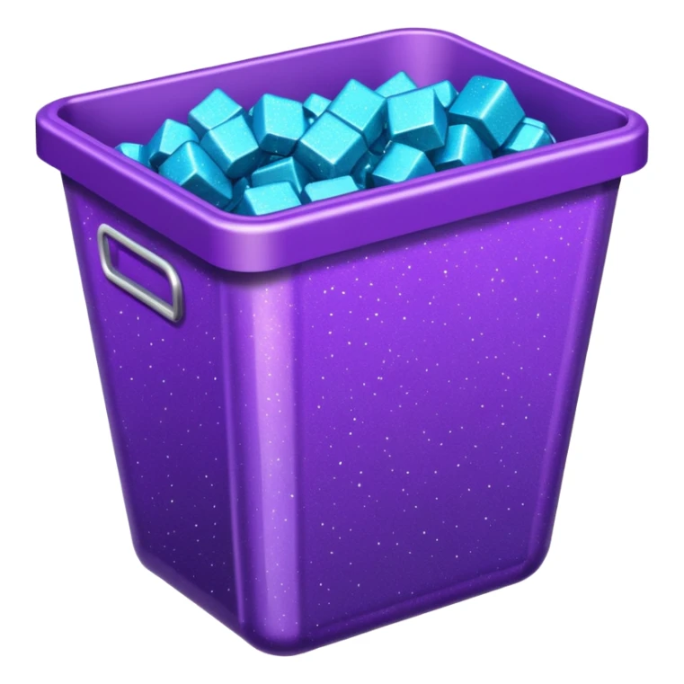 Glitter Purple and Cian  metal rubbish bin office sticker