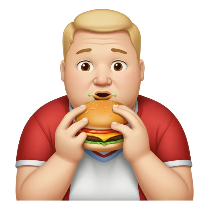 Fat gay man eating a burger and has snot in his nose sticker