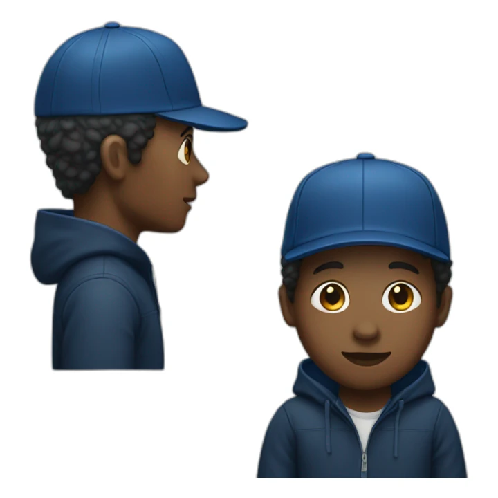 Black person with dark-blue cap and dark blue jacket  sticker