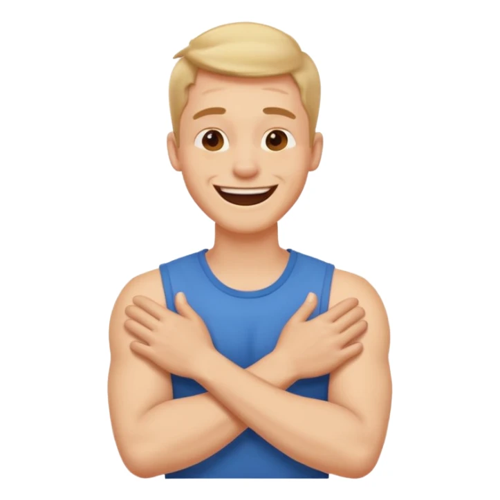 Arms crossed holding neck laughing guy sticker