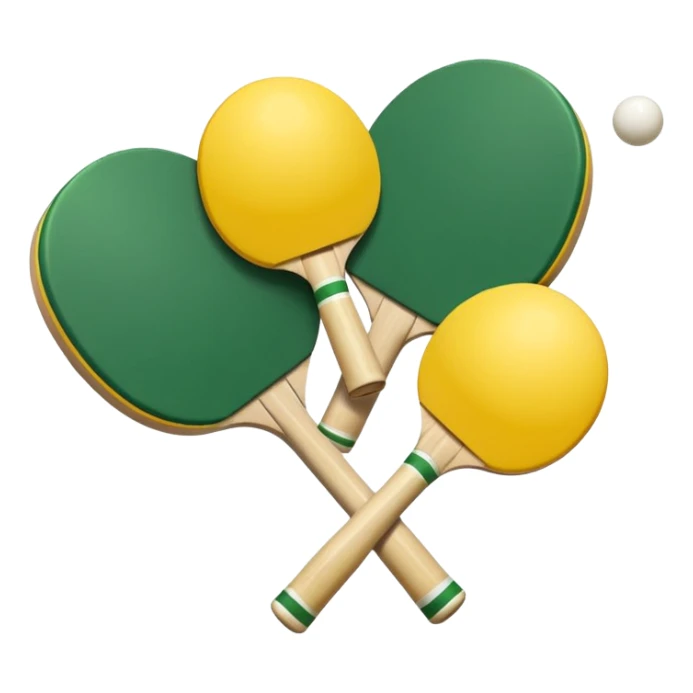 pala de ping pong amarillas y verdes con pelota sticker