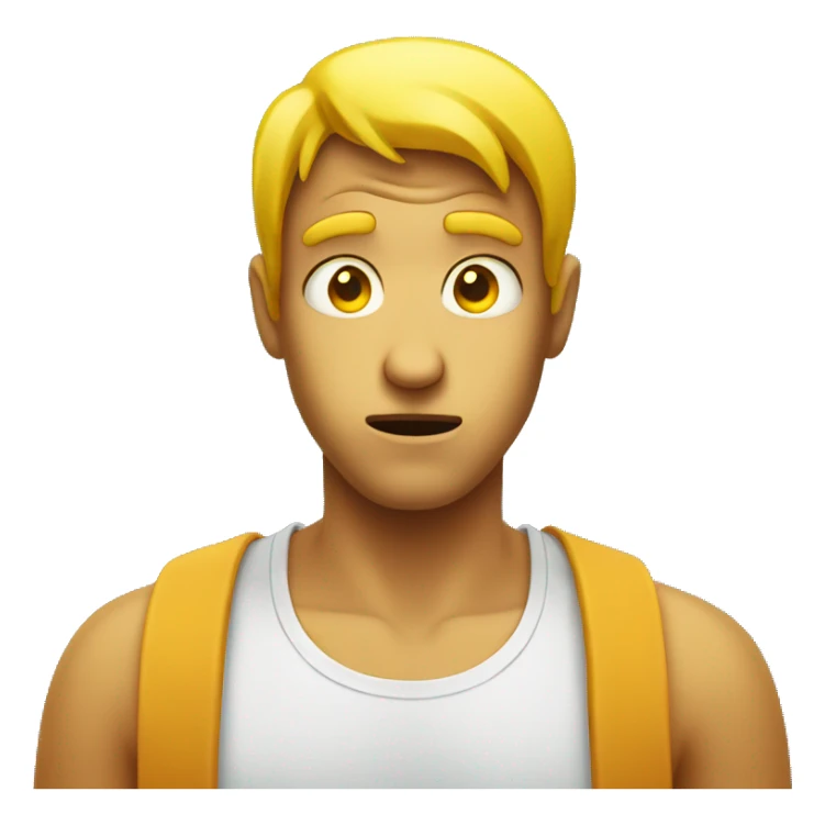 straight face but with shocked eyes yellow emoji sticker