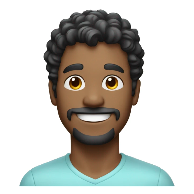 Happy smiling man with dark salt and pepper wavy hair and light goatee sticker