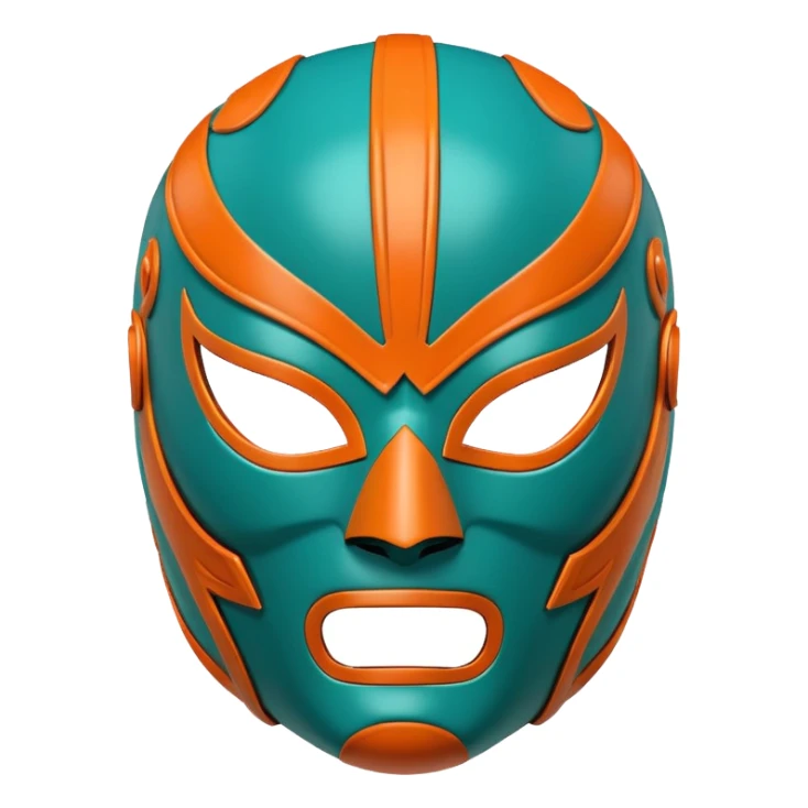 teal and orange luchador mask sticker
