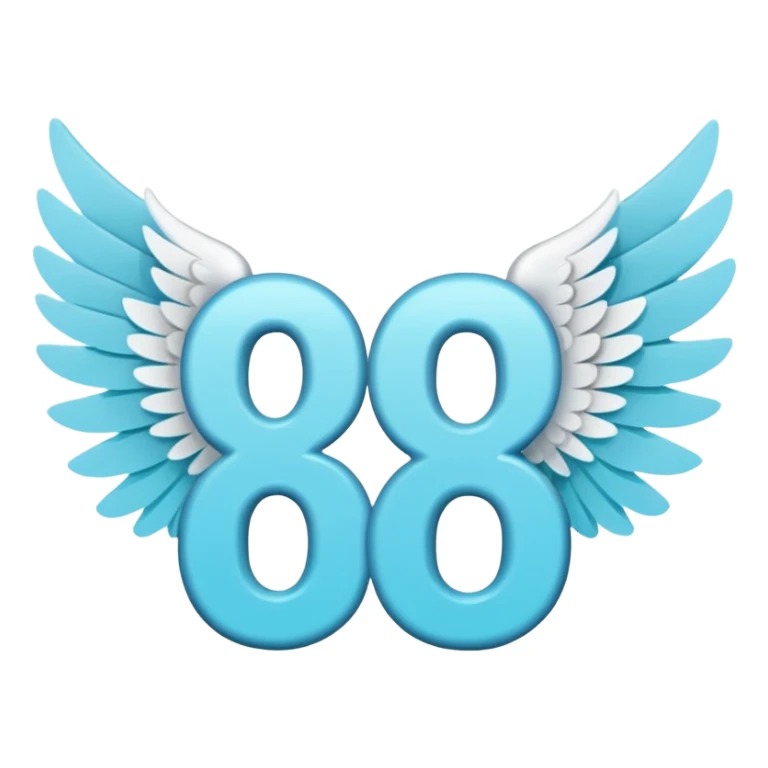 Number cyan sixty-seven with white wings  sticker