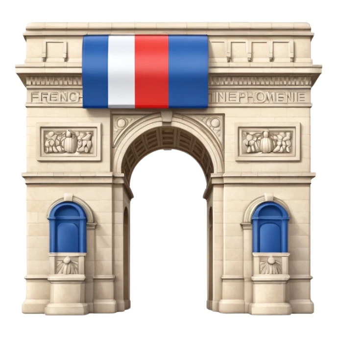 arc de triomphe emoji with French flag colors sticker