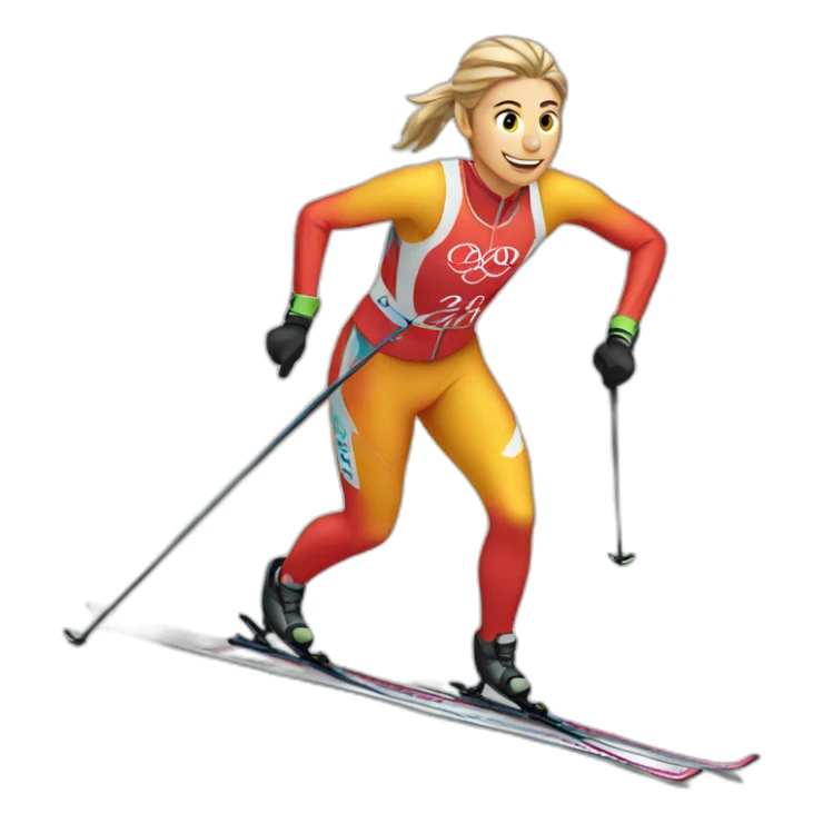 cross country skier sticker